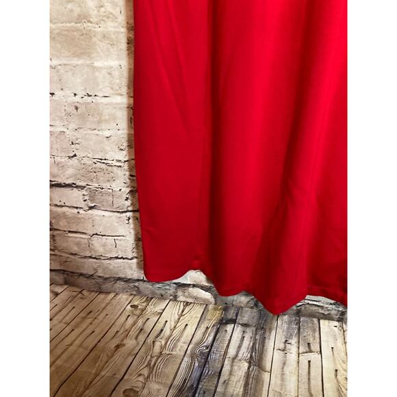 J. Jill Midi Dress Womens Medium Cherry Red Exaggerated Puff Sleeves Stretch - Picture 8 of 14